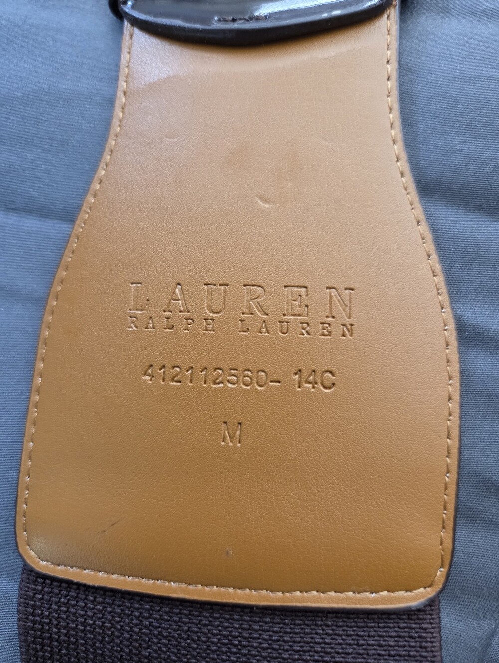 Ralph Lauren Dark Brown Wide Patent Leather/Elastized Belt - Picture 6 of 8